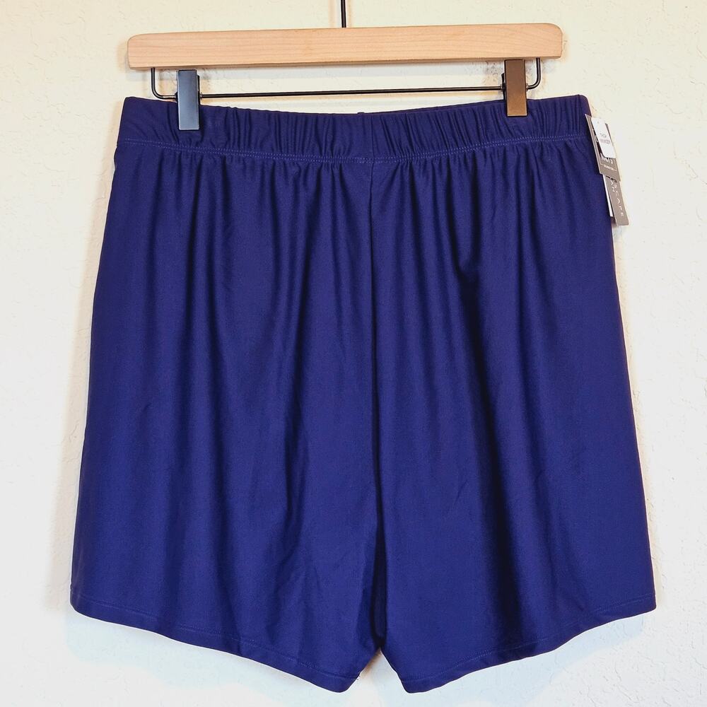 Island Escape Navy Blue Swim Bottom Shorts Plus 16W‎ Beach Pool Vacation